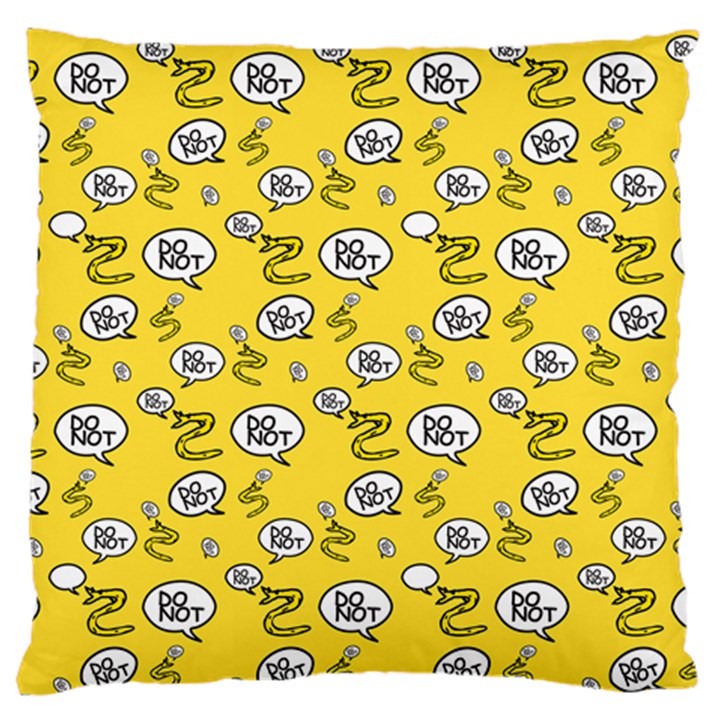 No Step On Snek DO NOT bubble speech Pattern yellow background Meme Large Cushion Case (Two Sides)