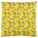 No Step On Snek DO NOT bubble speech Pattern yellow background Meme Large Cushion Case (Two Sides) Back