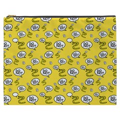 No Step On Snek Do Not Bubble Speech Pattern Yellow Background Meme Cosmetic Bag (xxxl) by snek