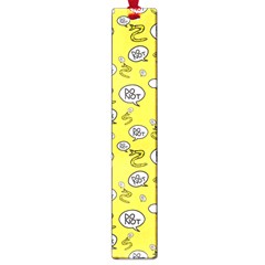 No Step On Snek Do Not Bubble Speech Pattern Yellow Background Meme Large Book Mark by snek