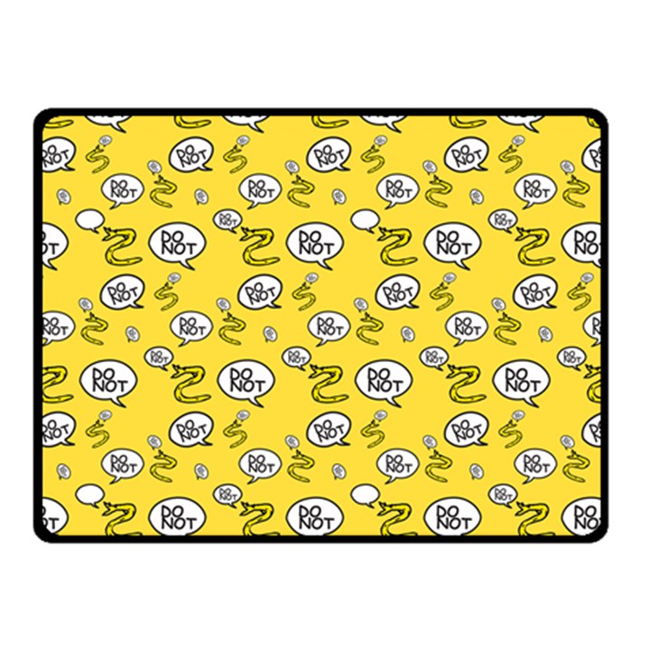 No Step On Snek DO NOT bubble speech Pattern yellow background Meme Double Sided Fleece Blanket (Small)