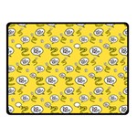 No Step On Snek DO NOT bubble speech Pattern yellow background Meme Double Sided Fleece Blanket (Small) 45 x34  Blanket Back