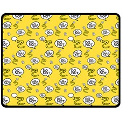 No Step On Snek Do Not Bubble Speech Pattern Yellow Background Meme Double Sided Fleece Blanket (medium) by snek