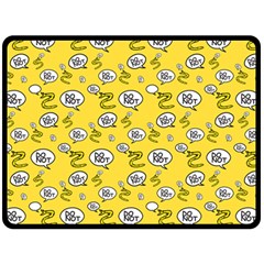 No Step On Snek Do Not Bubble Speech Pattern Yellow Background Meme Double Sided Fleece Blanket (large) by snek