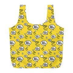 No Step On Snek Do Not Bubble Speech Pattern Yellow Background Meme Full Print Recycle Bag (l) by snek