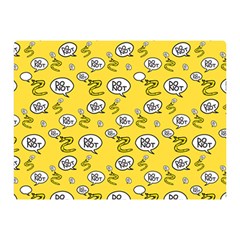 No Step On Snek Do Not Bubble Speech Pattern Yellow Background Meme Double Sided Flano Blanket (mini) by snek