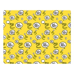 No Step On Snek Do Not Bubble Speech Pattern Yellow Background Meme Double Sided Flano Blanket (large) by snek