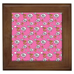 No Step On Snek Do Not Bubble Speech Pattern Pink Background Meme Framed Tile by snek