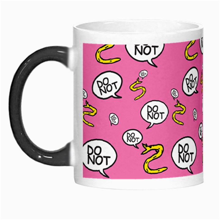 No Step On Snek DO NOT bubble speech Pattern pink background Meme Morph Mug