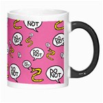 No Step On Snek DO NOT bubble speech Pattern pink background Meme Morph Mug Right