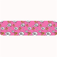 No Step On Snek Do Not Bubble Speech Pattern Pink Background Meme Large Bar Mat by snek