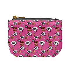 No Step On Snek Do Not Bubble Speech Pattern Pink Background Meme Mini Coin Purse by snek