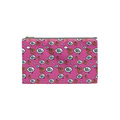 No Step On Snek Do Not Bubble Speech Pattern Pink Background Meme Cosmetic Bag (small) by snek