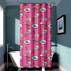 No Step On Snek Do Not Bubble Speech Pattern Pink Background Meme Shower Curtain 36  X 72  (stall) by snek