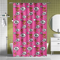 No Step On Snek Do Not Bubble Speech Pattern Pink Background Meme Shower Curtain 48  X 72  (small) by snek