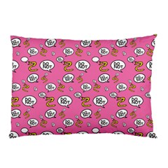 No Step On Snek Do Not Bubble Speech Pattern Pink Background Meme Pillow Case (two Sides) by snek