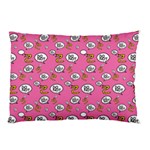 No Step On Snek DO NOT bubble speech Pattern pink background Meme Pillow Case (Two Sides) Back