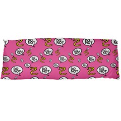 No Step On Snek Do Not Bubble Speech Pattern Pink Background Meme Body Pillow Case Dakimakura (two Sides) by snek