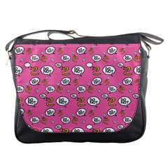 No Step On Snek Do Not Bubble Speech Pattern Pink Background Meme Messenger Bag by snek