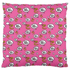 No Step On Snek Do Not Bubble Speech Pattern Pink Background Meme Standard Flano Cushion Case (two Sides) by snek