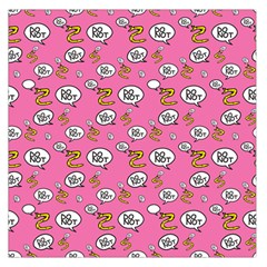 No Step On Snek Do Not Bubble Speech Pattern Pink Background Meme Large Satin Scarf (square) by snek