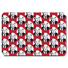 Trump Retro Face Pattern Maga Red Us Patriot Large Doormat  by snek