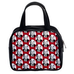 Trump Retro Face Pattern Maga Red Us Patriot Classic Handbag (two Sides) by snek