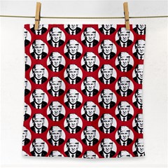 Trump Retro Face Pattern Maga Red Us Patriot Face Towel by snek