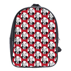 Trump Retro Face Pattern Maga Red Us Patriot School Bag (large) by snek