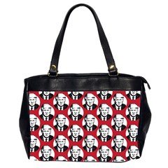 Trump Retro Face Pattern Maga Red Us Patriot Oversize Office Handbag (2 Sides) by snek