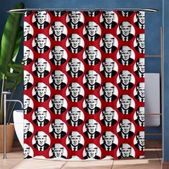 Trump Retro Face Pattern Maga Red Us Patriot Shower Curtain 60  X 72  (medium)  by snek