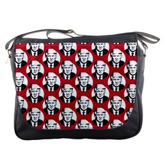 Trump Retro Face Pattern Maga Red Us Patriot Messenger Bag by snek