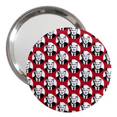 Trump Retro Face Pattern Maga Red Us Patriot 3  Handbag Mirrors by snek