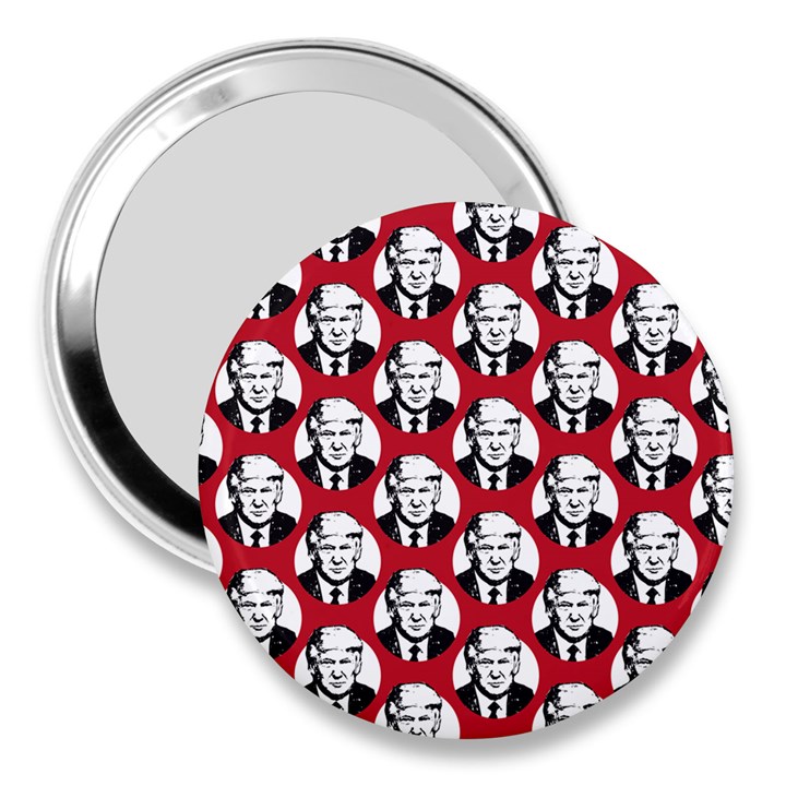 Trump Retro Face Pattern MAGA Red US Patriot 3  Handbag Mirrors