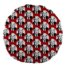 Trump Retro Face Pattern Maga Red Us Patriot Large 18  Premium Round Cushions by snek