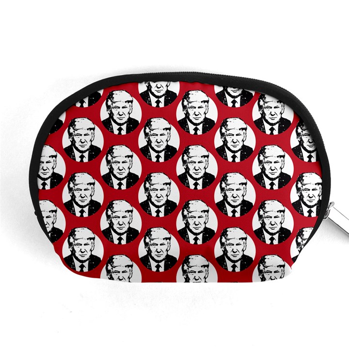 Trump Retro Face Pattern MAGA Red US Patriot Accessory Pouch (Medium)