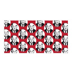 Trump Retro Face Pattern Maga Red Us Patriot Satin Wrap by snek