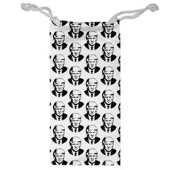 Trump Retro Face Pattern Maga Black And White Us Patriot Jewelry Bag by snek