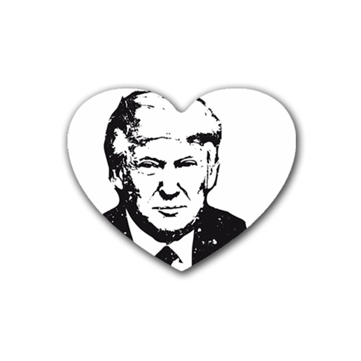 Trump Retro Face Pattern MAGA Black and white US Patriot Rubber Coaster (Heart) 