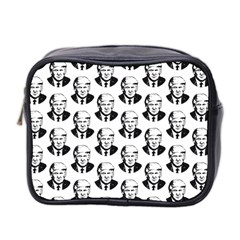 Trump Retro Face Pattern Maga Black And White Us Patriot Mini Toiletries Bag (two Sides) by snek