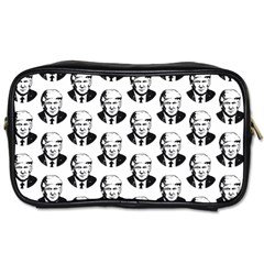 Trump Retro Face Pattern Maga Black And White Us Patriot Toiletries Bag (one Side) by snek