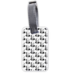 Trump Retro Face Pattern Maga Black And White Us Patriot Luggage Tags (one Side)  by snek