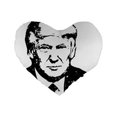 Trump Retro Face Pattern Maga Black And White Us Patriot Standard 16  Premium Heart Shape Cushions by snek