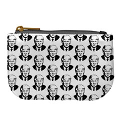 Trump Retro Face Pattern Maga Black And White Us Patriot Large Coin Purse by snek