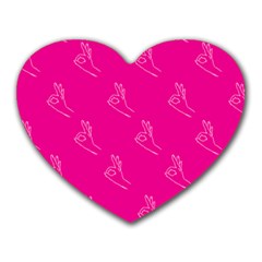 A-ok Perfect Handsign Maga Pro-trump Patriot On Pink Background Heart Mousepad by snek