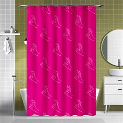 A-ok Perfect Handsign Maga Pro-trump Patriot On Pink Background Shower Curtain 48  X 72  (small) by snek