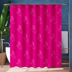 A-ok Perfect Handsign Maga Pro-trump Patriot On Pink Background Shower Curtain 60  X 72  (medium) by snek