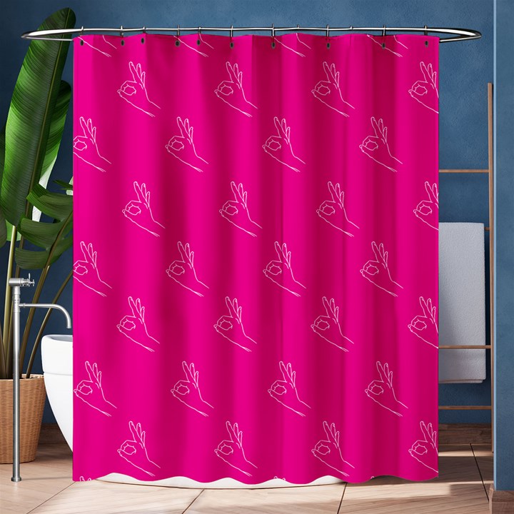 A-Ok Perfect handsign MAGA Pro-Trump Patriot on pink background Shower Curtain 60  x 72  (Medium)