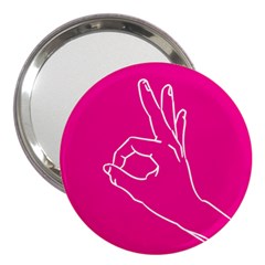 A-ok Perfect Handsign Maga Pro-trump Patriot On Pink Background 3  Handbag Mirror by snek