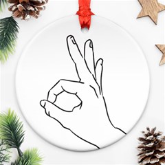 A-ok Perfect Handsign Maga Pro-trump Patriot Black And White Ornament (round) by snek